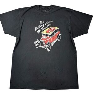 The Rolling Stones 1971 UK Tour Reprint Rock Band Tongue Lips READ t-shirt XL